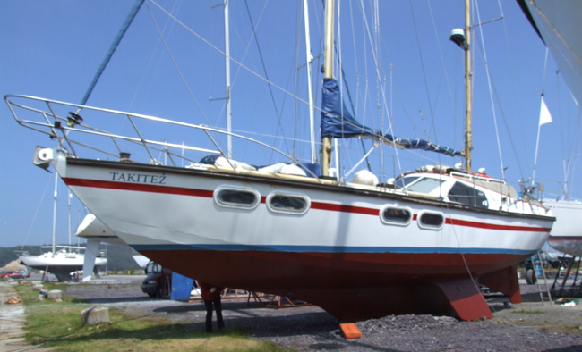  Scylla 44 triple keel ketch is for sale after external refit in Rhyl